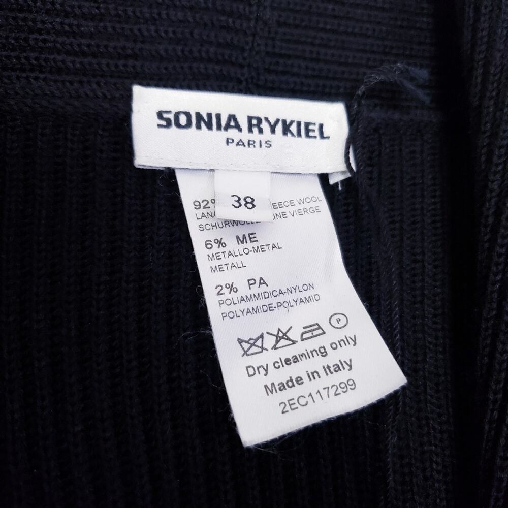 Sonia Rykiel Wool Ruffle Wrap Cardigan Sweater EU 38 Made In Italy - Picture 10 of 13
